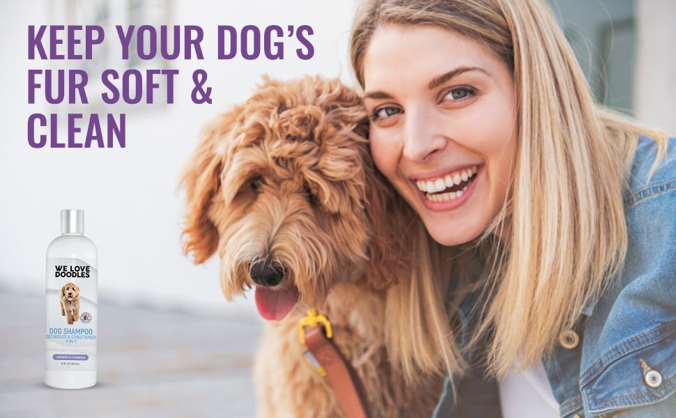We Love Doodles Dog Shampoo, Conditioner and Detangler, Best Shampoo for Goldendoodles and Doodles, Dog Shampoo for Puppies, Grooming, Clean Ingredients, Lavender, Moisturizing, Best Smelling