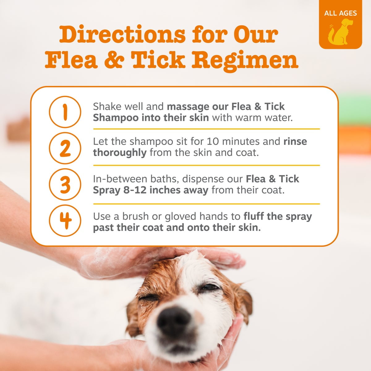 Zesty Paws Flea & Tick Shampoo for Dogs, to Repel Flea & Ticks, Peppermint Oil Scented, 16oz Bottle