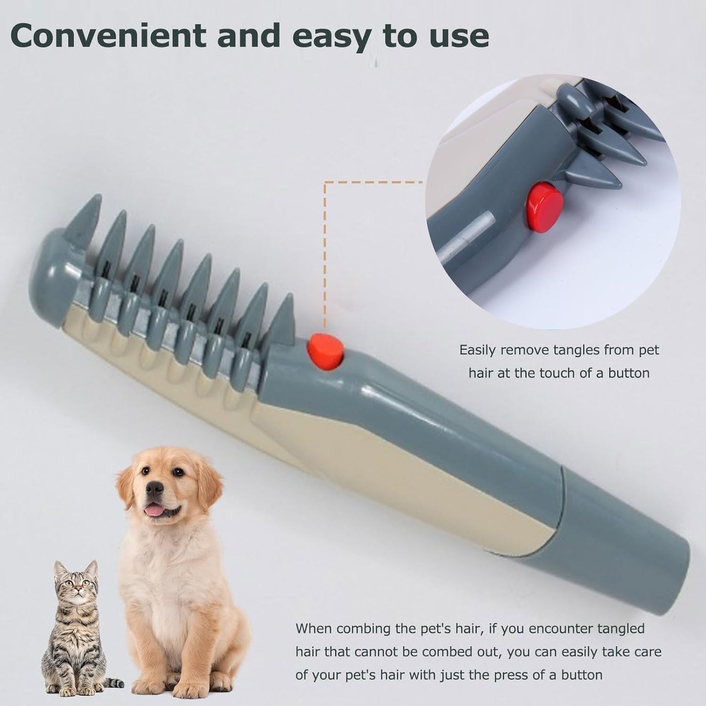 TKing Home Mataway E-Comb, Mataway E Comb, Petsboro Mataway E-Comb, Lifweb Mataway E-Comb, Electric Pet Dog Grooming Comb Hair Trimmer, Pet Hair Knot Remover for Dogs Puppies Cats