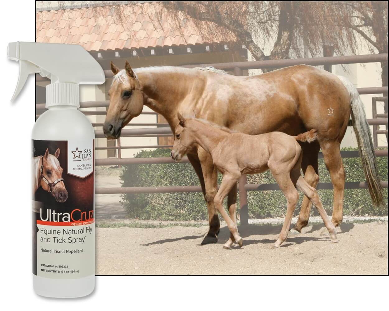 UltraCruz Equine Natural Fly and Tick Spray for Horses, 16 oz
