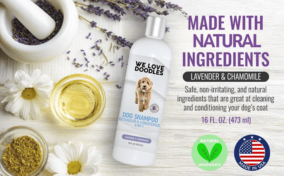 We Love Doodles Dog Shampoo, Conditioner and Detangler, Best Shampoo for Goldendoodles and Doodles, Dog Shampoo for Puppies, Grooming, Clean Ingredients, Lavender, Moisturizing, Best Smelling