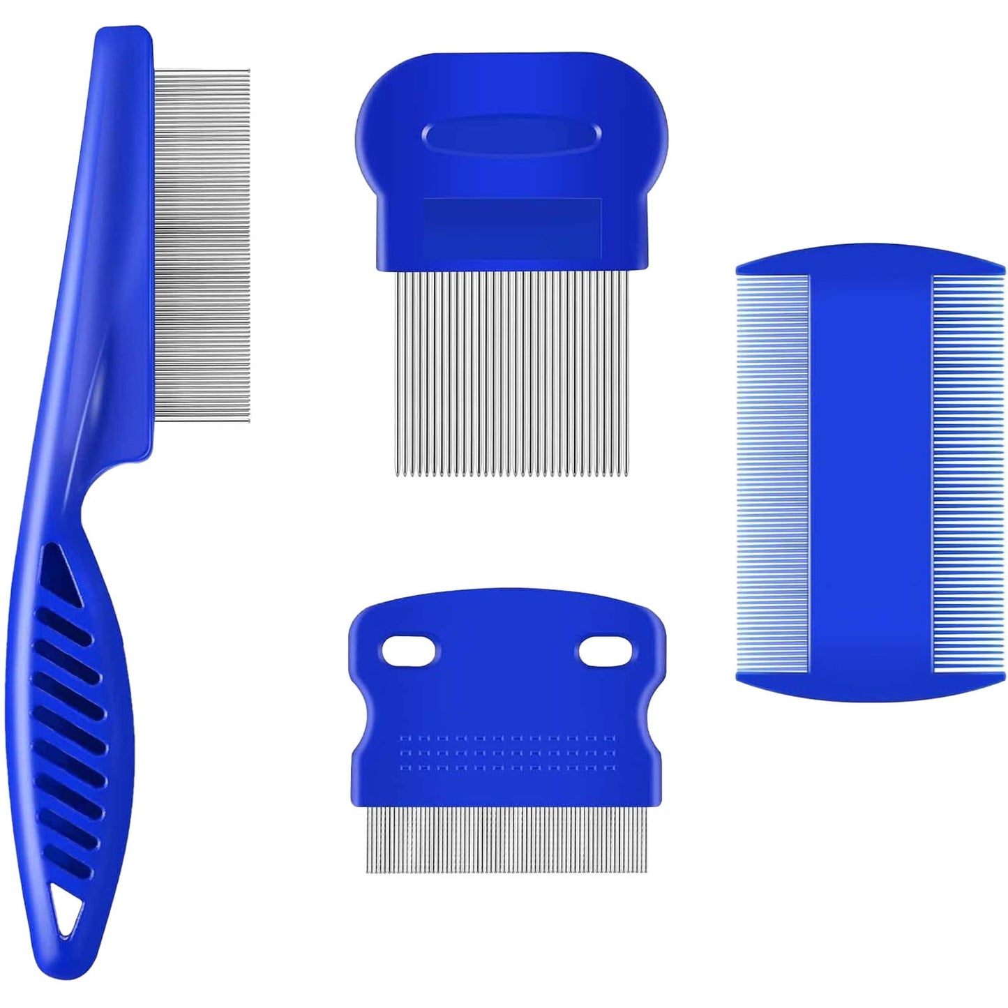 Sokhug Four - Piece Pet Comb Set for Dogs Cats Flea Comb Tear Stain Comb Dandruff Hair Stains Removal Dense Tooth Needle Comb for Grooming