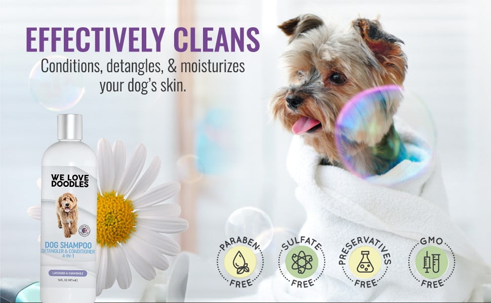 We Love Doodles Dog Shampoo, Conditioner and Detangler, Best Shampoo for Goldendoodles and Doodles, Dog Shampoo for Puppies, Grooming, Clean Ingredients, Lavender, Moisturizing, Best Smelling