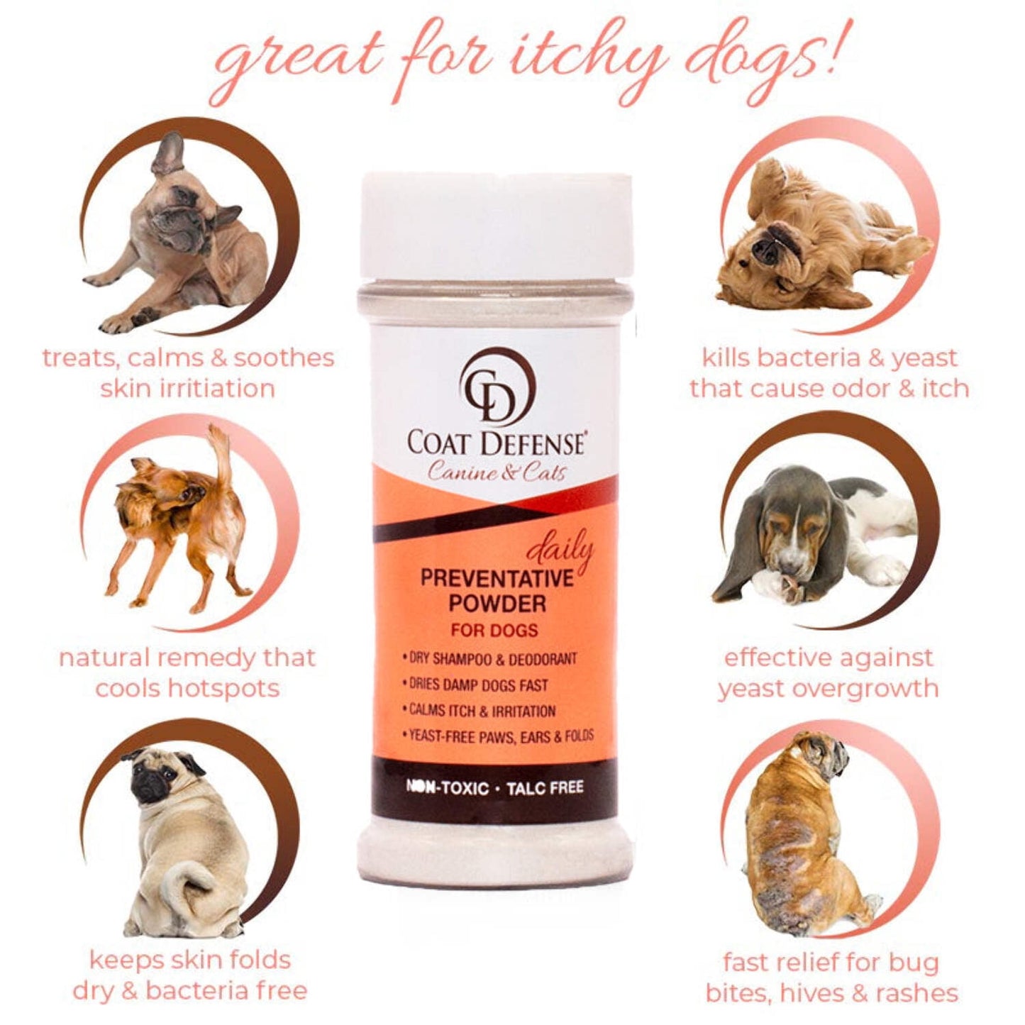 Coat Defense Daily Preventative Powder for Dogs | 6oz Bottle