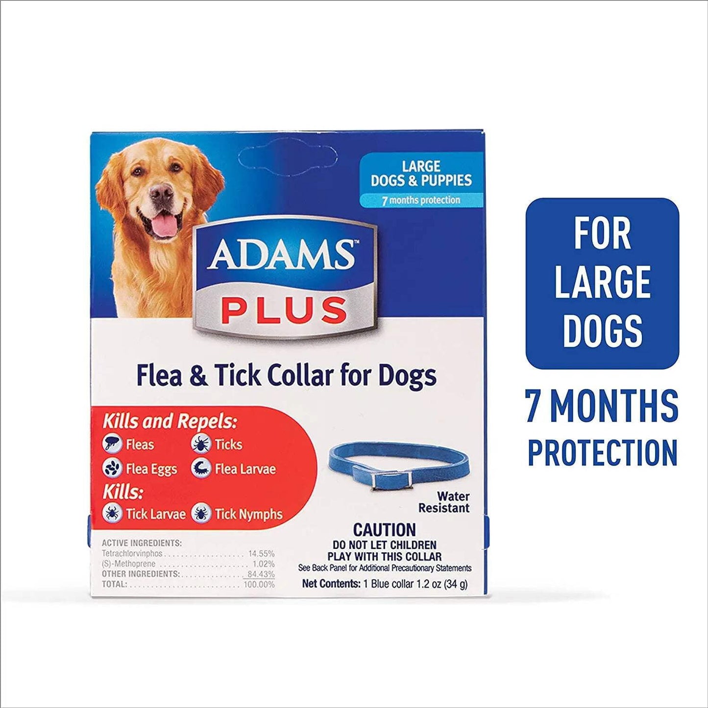 Adams Plus Flea Tick Collar for Large Dogs Puppies