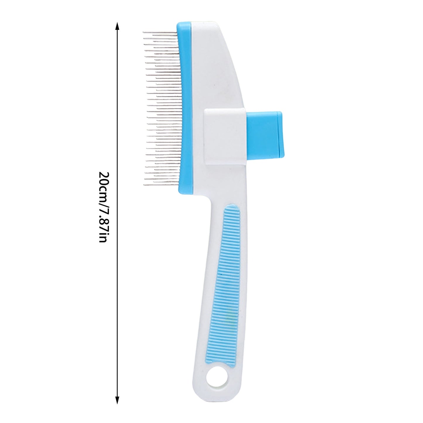 Self-Cleaning Pet Comb with Release Button, Dual-Sided Flea Comb for Cats/Dogs, Stainless Steel Grooming Brush for Shedding Hair Removal
