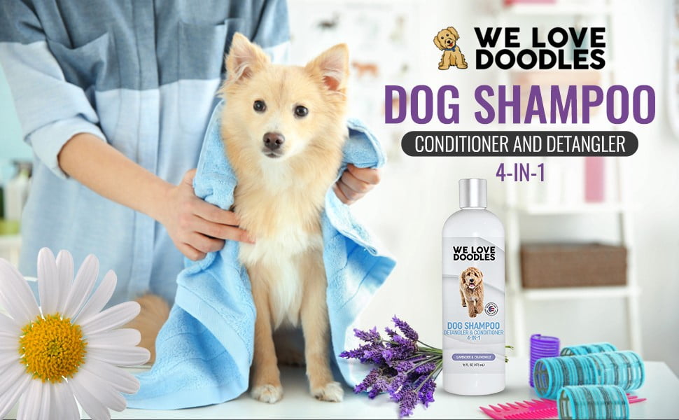 We Love Doodles Dog Shampoo, Conditioner and Detangler, Best Shampoo for Goldendoodles and Doodles, Dog Shampoo for Puppies, Grooming, Clean Ingredients, Lavender, Moisturizing, Best Smelling
