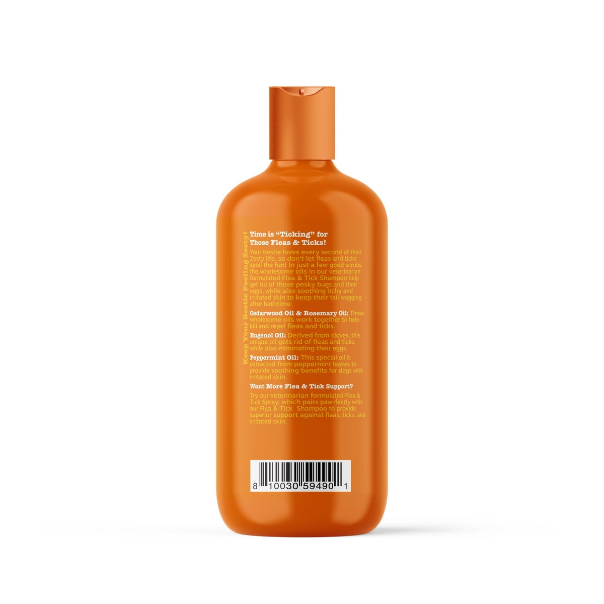 Zesty Paws Flea & Tick Shampoo for Dogs, to Repel Flea & Ticks, Peppermint Oil Scented, 16oz Bottle