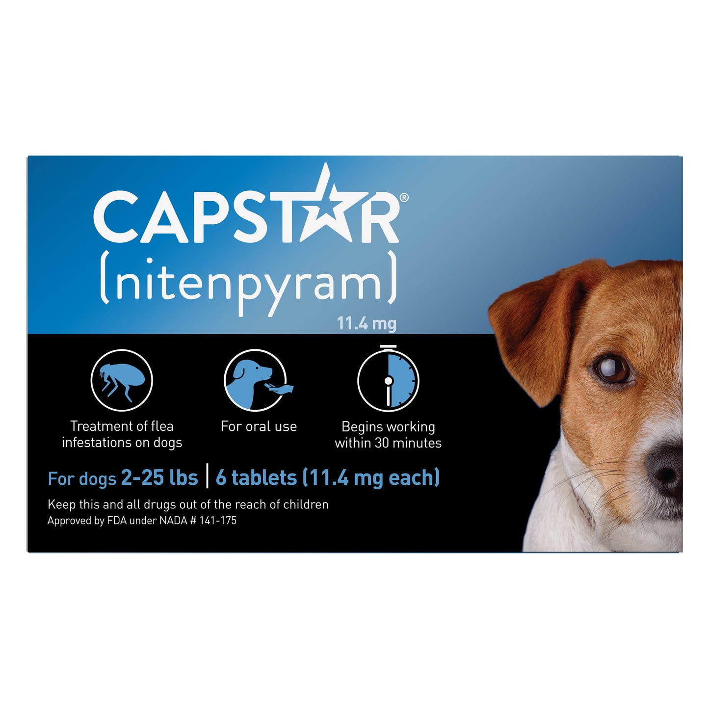 Capstar Fast-Acting Oral Flea Treatment for 2-25lb Dogs – 6 Doses