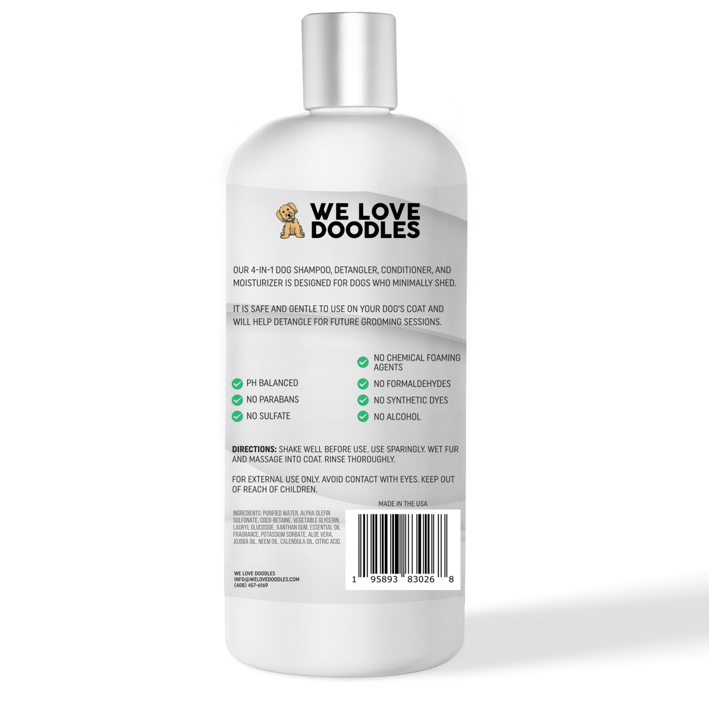 We Love Doodles Dog Shampoo, Conditioner and Detangler, Best Shampoo for Goldendoodles and Doodles, Dog Shampoo for Puppies, Grooming, Clean Ingredients, Lavender, Moisturizing, Best Smelling