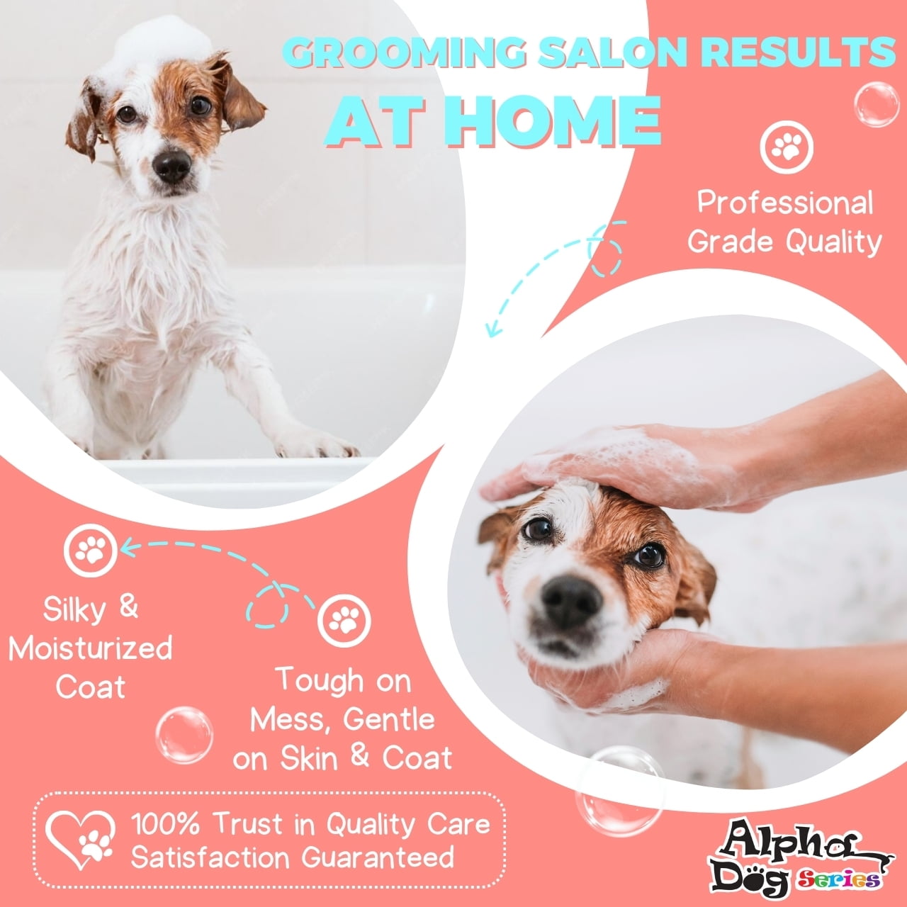 All Natural, Hypoallergenic | Gentle Puppy Shampoo + Conditioner with Aloe Vera | Antibacterial | pH Balanced | Tear Free | Detangler & Moisturizer | Odor Eliminator | Grooming Quality - Pack of 2