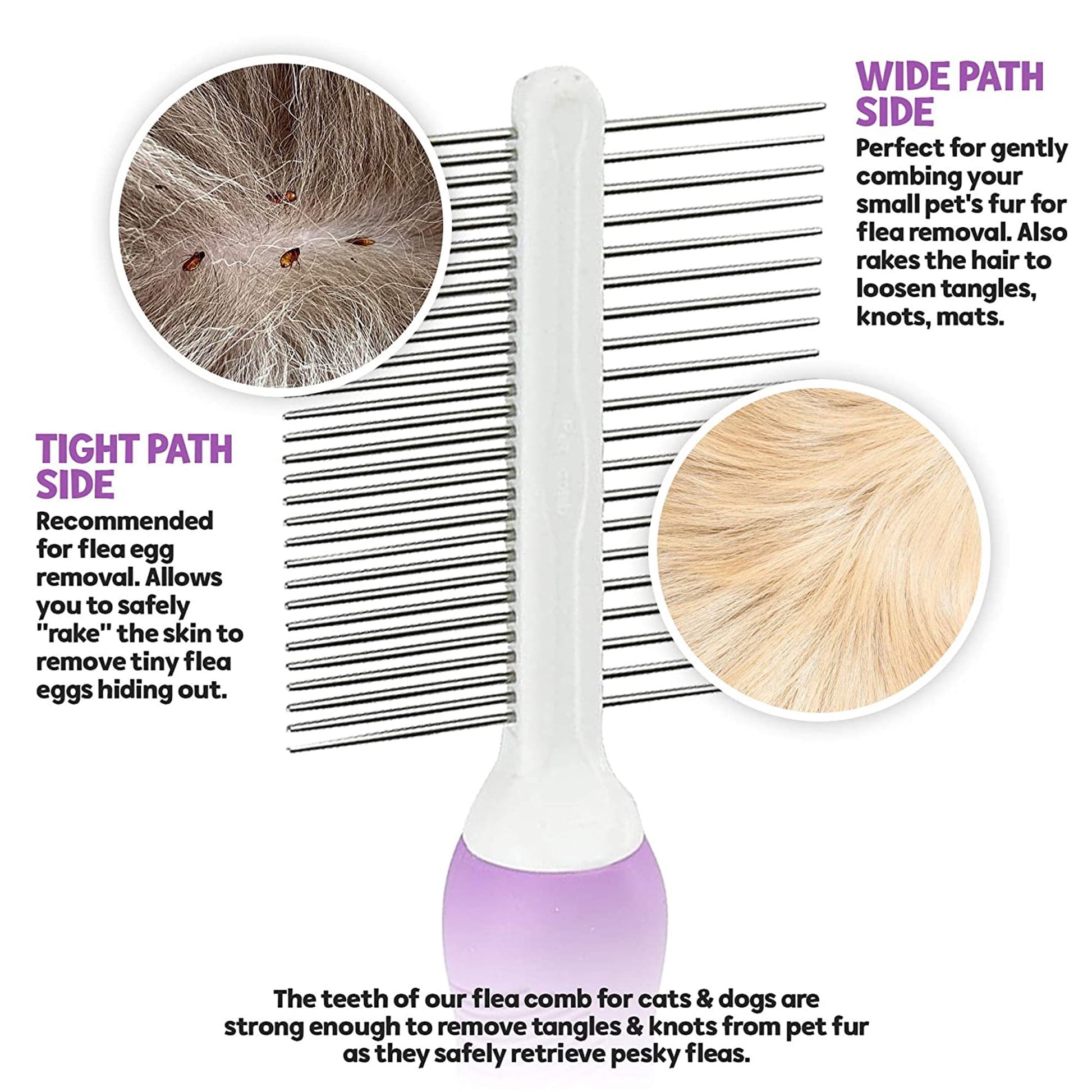 Poodle Pet Double-Sided Stainless Steel Dog & Cat Pet Comb Grooming Hair Tool