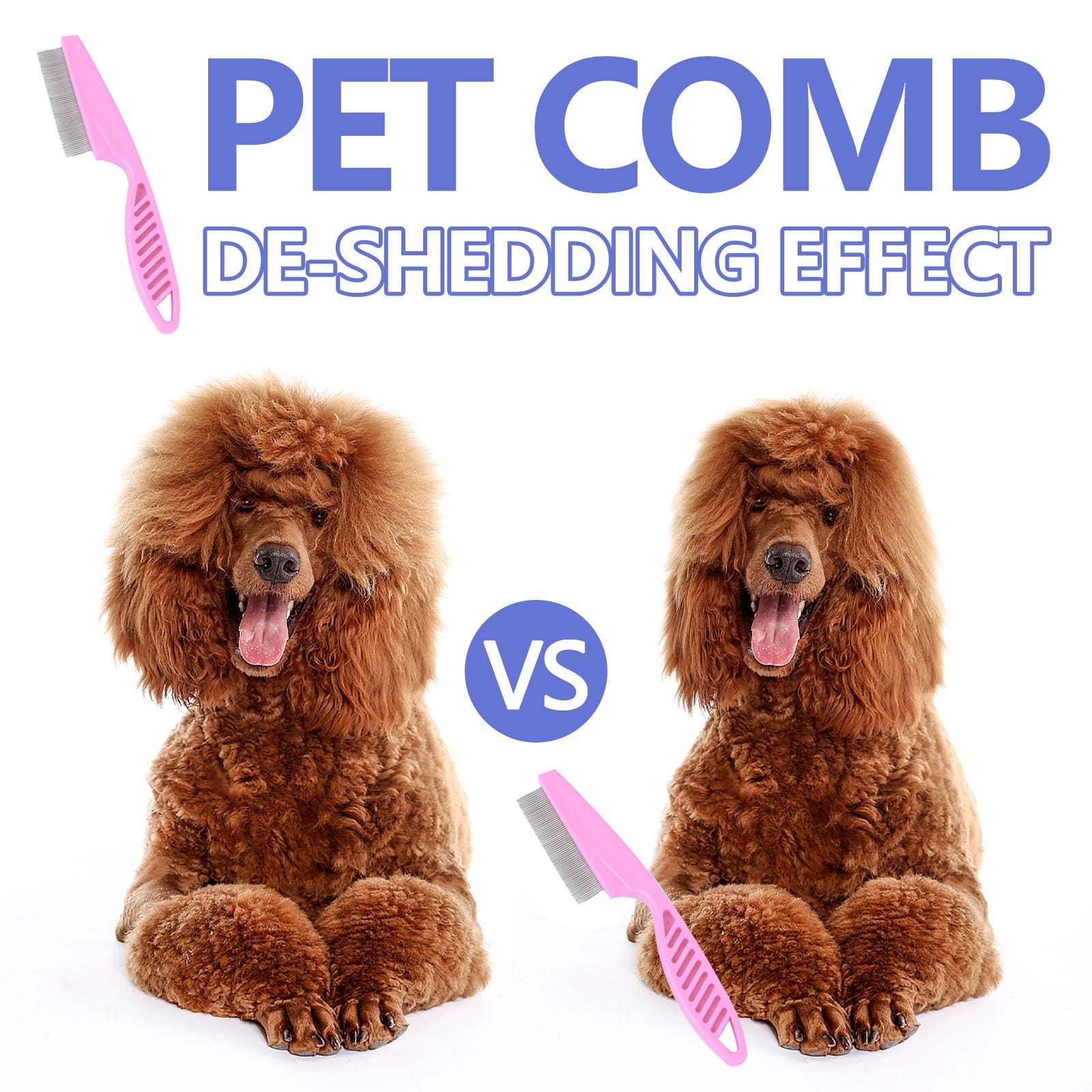 Pet Hair Grooming Comb Flea Shedding Brush Puppy Dog Stainless Comb