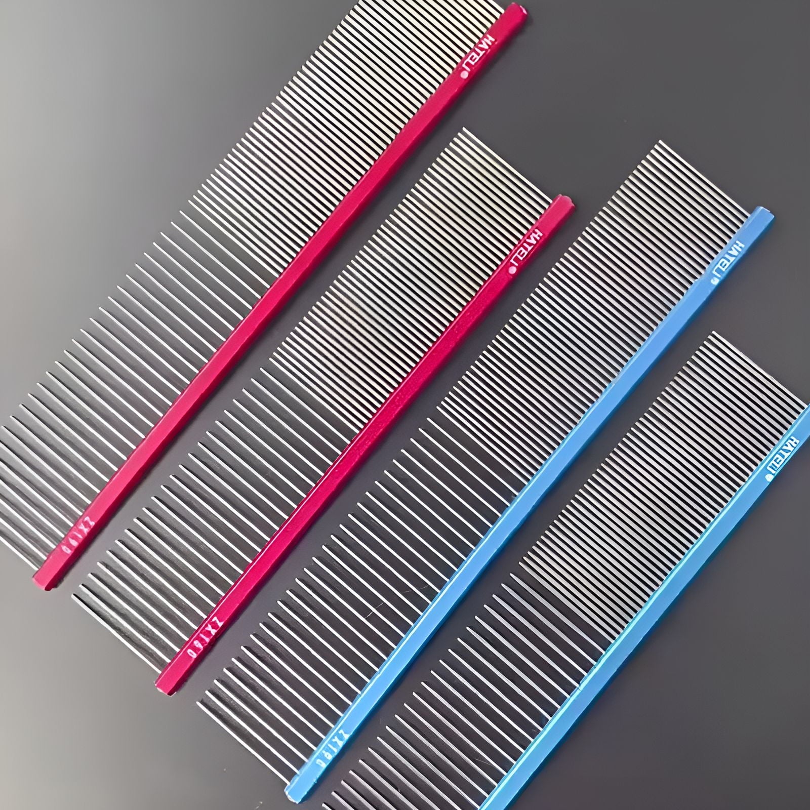 ACDANC 2Pcs Dog Comb,Fine-Toothed Comb Metal Comb,Quick Hair Removal Dematting Comb for Dogs,Color-Mixing1