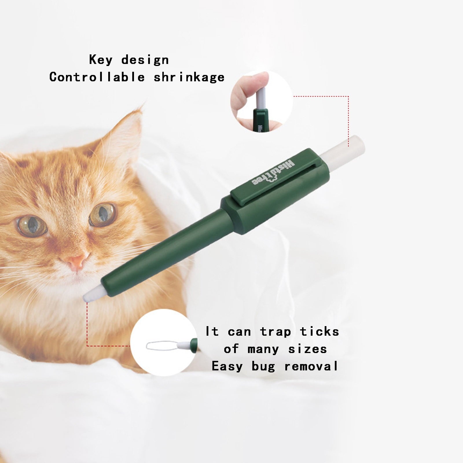 Bentne Pet Supplies Pet Insect Catching Tool Reliable Tick Removal Method Pet Catcher Cat and Dog Grooming Catcher Tick Holder Tick Remover Pen Tick Remover Flea Holder Pet Supplies