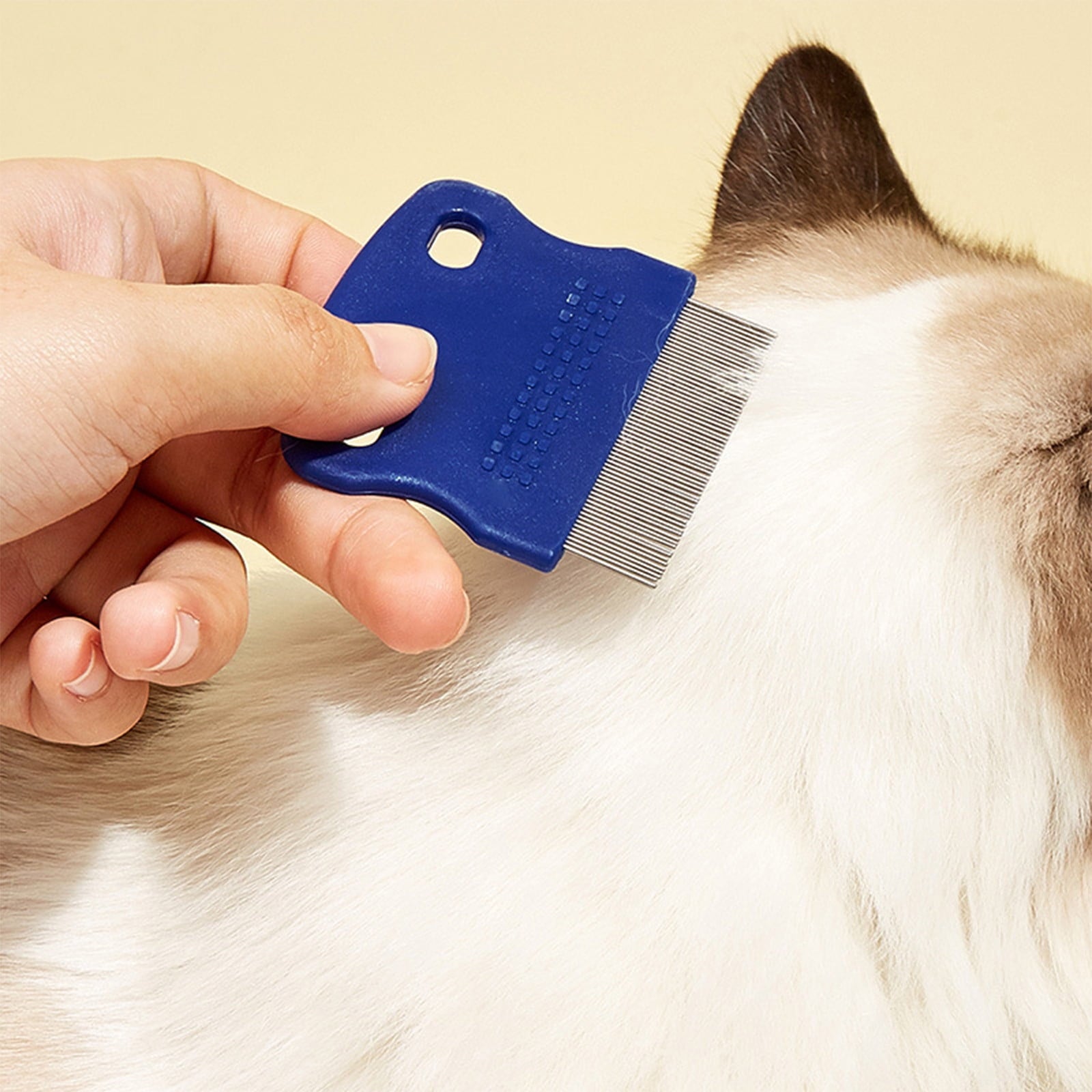 Sokhug Four - Piece Pet Comb Set for Dogs Cats Flea Comb Tear Stain Comb Dandruff Hair Stains Removal Dense Tooth Needle Comb for Grooming