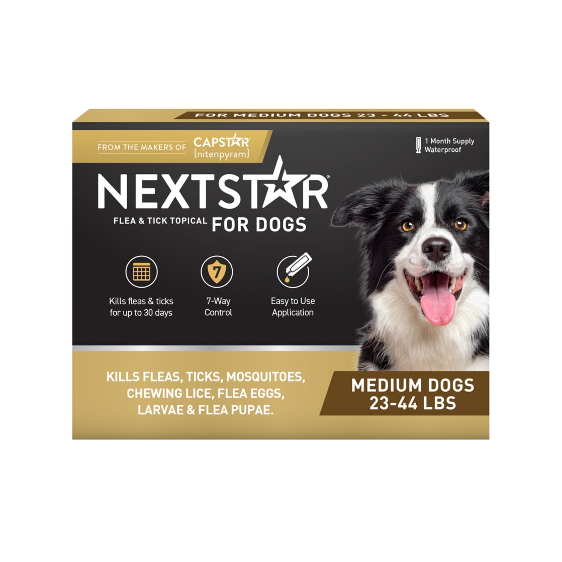 (2 pack) NEXTSTAR Flea & Tick Topical Prevention for Dogs 23-44 lbs, 1-Month Supply