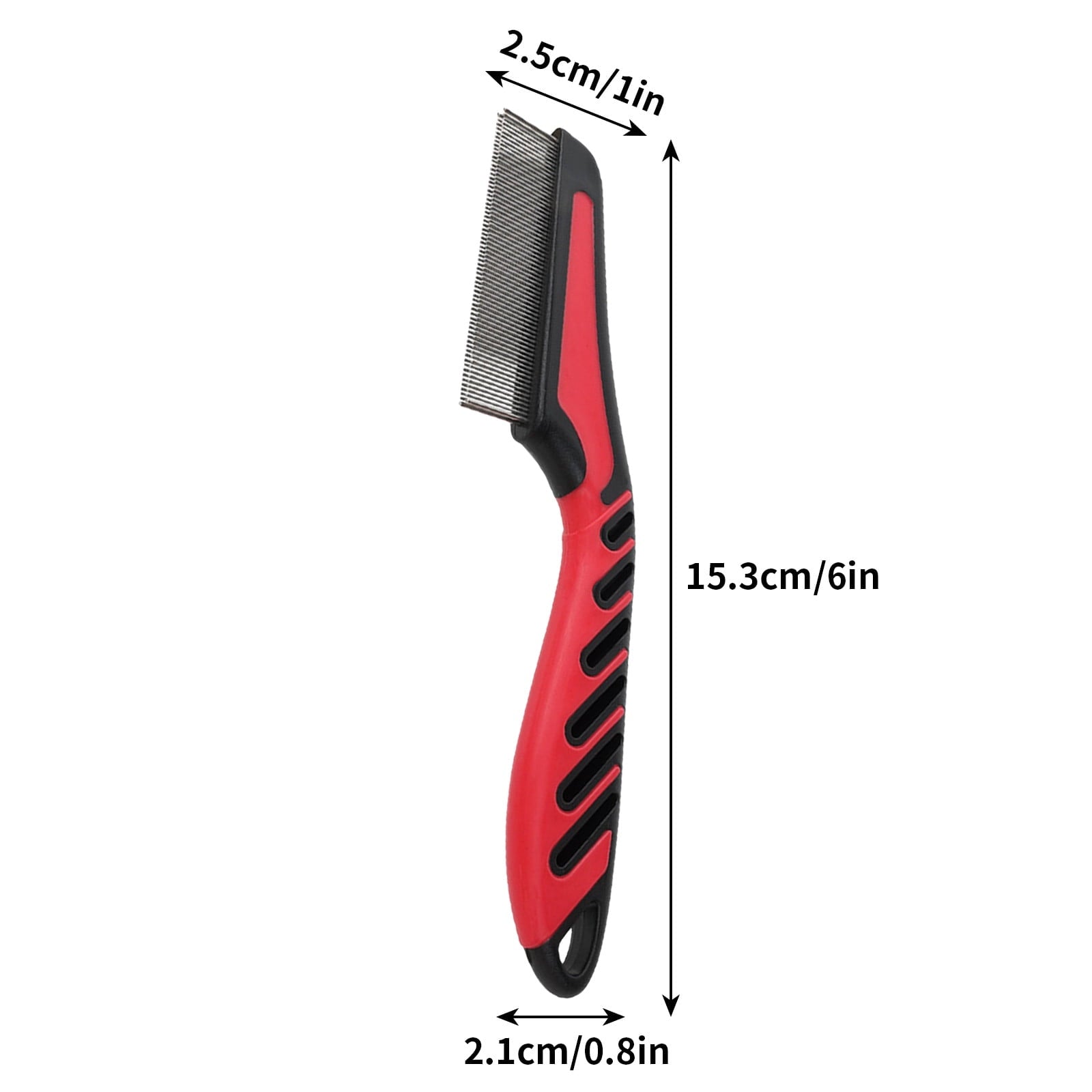 2 Pcs Double Row Flea Comb for Dogs & Cats - Long Handle Pet Grooming Tool for Ticks, Lice & Flea Removal - Gentle Detangling & Hair Care - Lightweight Durable Comb for Small Animals & Pets