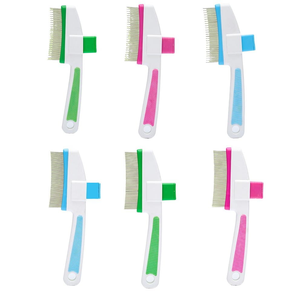 Pet Hair Removal Comb Flea Comb, New Cat Brush with Release Button, Pet Grooming Shedding Brushes for Short and Long Hair Dogs Cats Supplies