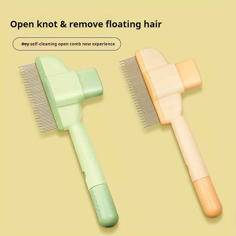 CNKOO Self-Cleaning Pet Grooming Comb for Dogs & Cats - Flea Removal  Dense Teeth Detangling Brush ZZZ