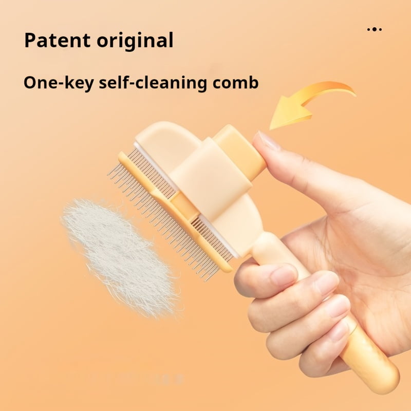CNKOO Self-Cleaning Pet Grooming Comb for Dogs & Cats - Flea Removal  Dense Teeth Detangling Brush ZZZ