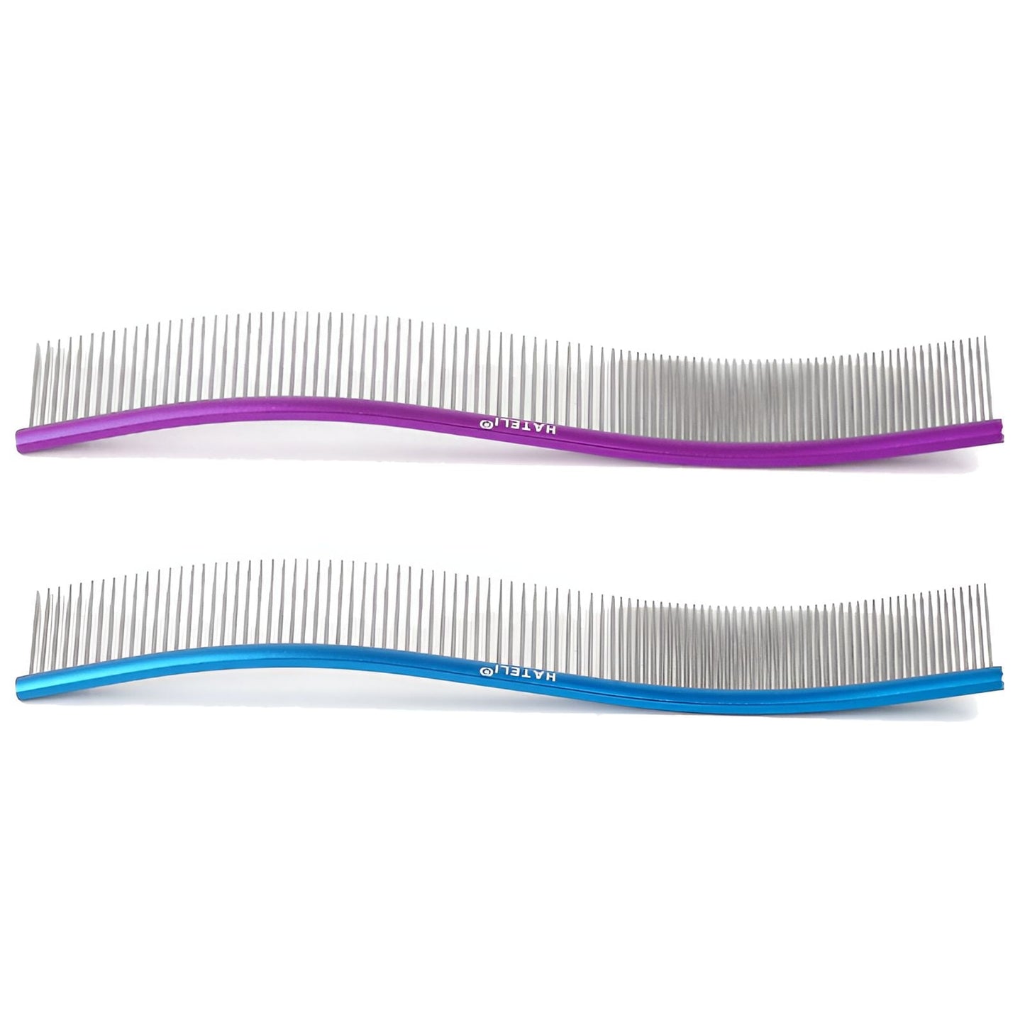 ACDANC 2Pcs Dog Comb,Ergonomic Handle Design Metal Comb,Easily Untangles Knots Dematting Comb for Dogs,Color-Mixing1