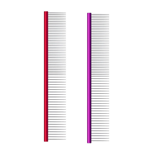 ACDANC 2Pcs Dog Comb,Fine-Toothed Comb Metal Comb,Soft Brushing Dematting Comb for Dogs,Color-Mixing1