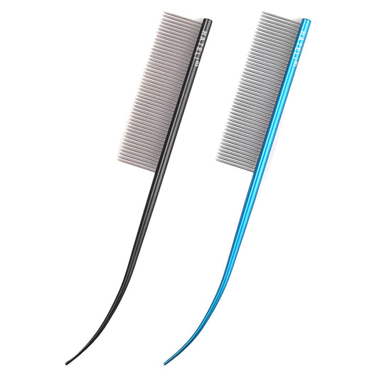 ACDANC 2Pcs Dog Comb,Unique Handle Design Metal Comb,Effortless Fur Removal Dematting Comb for Dogs,Color-Mixing1