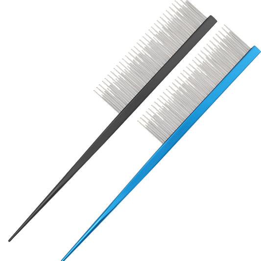 ACDANC 2Pcs Dog Comb,Unique Handle Design Metal Comb,Removes Loose Fur Dematting Comb for Dogs,Color-Mixing1
