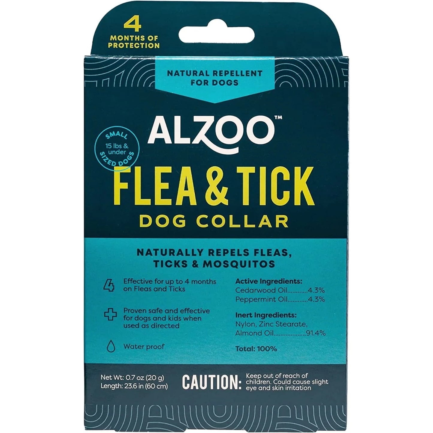 Alzoo Natural Repellent Diffusing Dog Collar for Medium Dogs