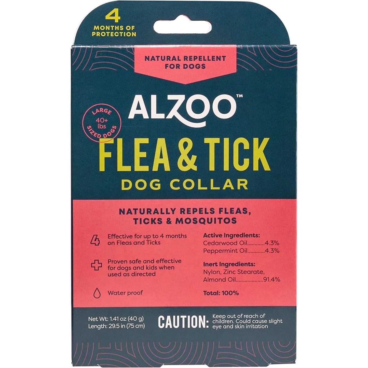 Alzoo Natural Repellent Diffusing Dog Collar for Medium Dogs