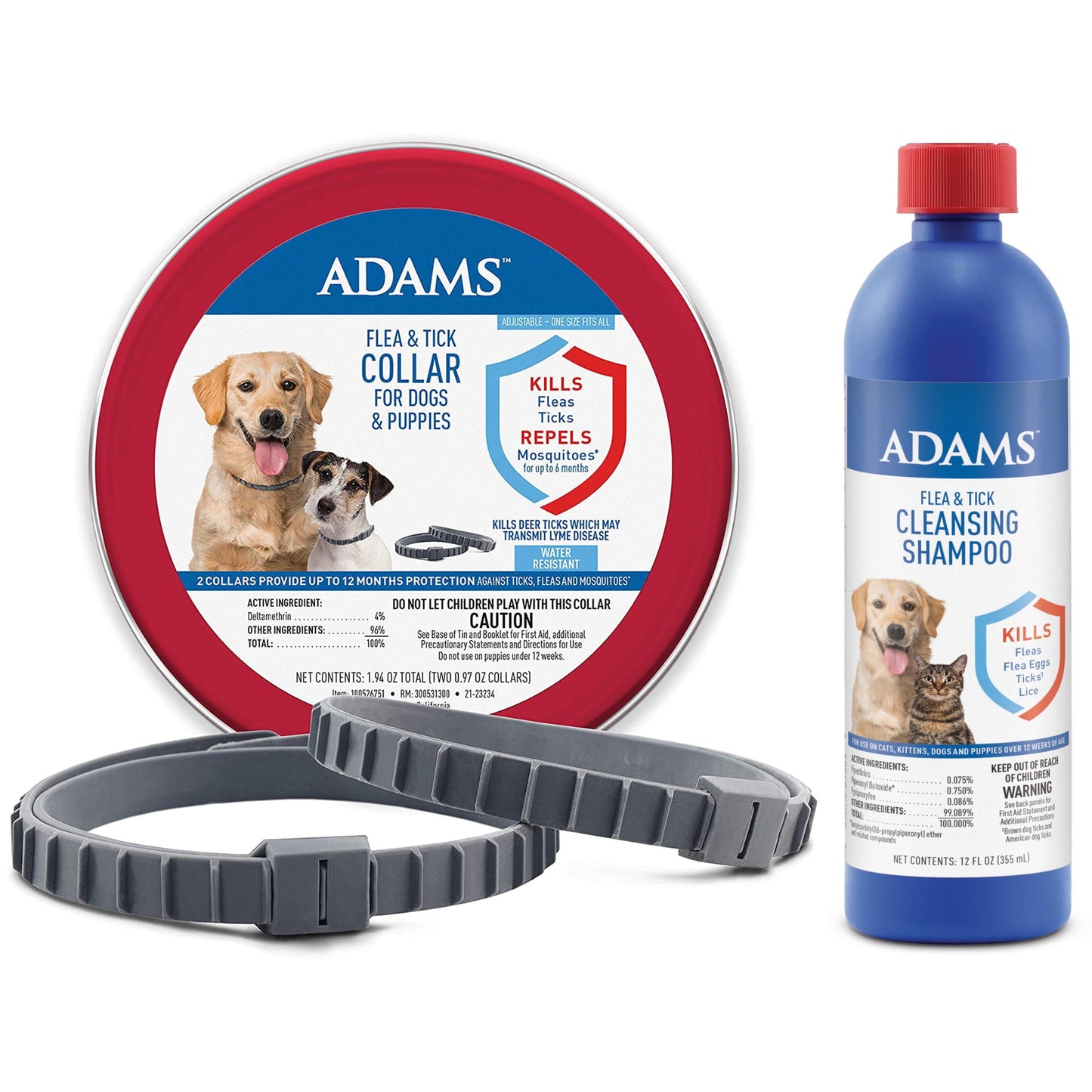 Adams Flea & Tick Cleansing Shampoo for Cats and Dogs, 12 ounces