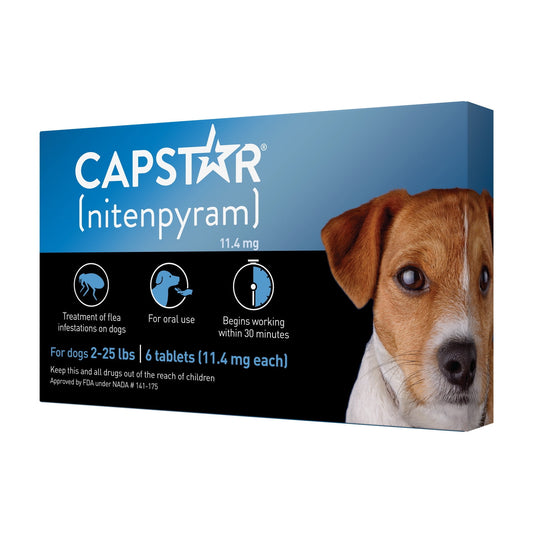 Capstar Fast-Acting Oral Flea Treatment for 2-25lb Dogs – 6 Doses