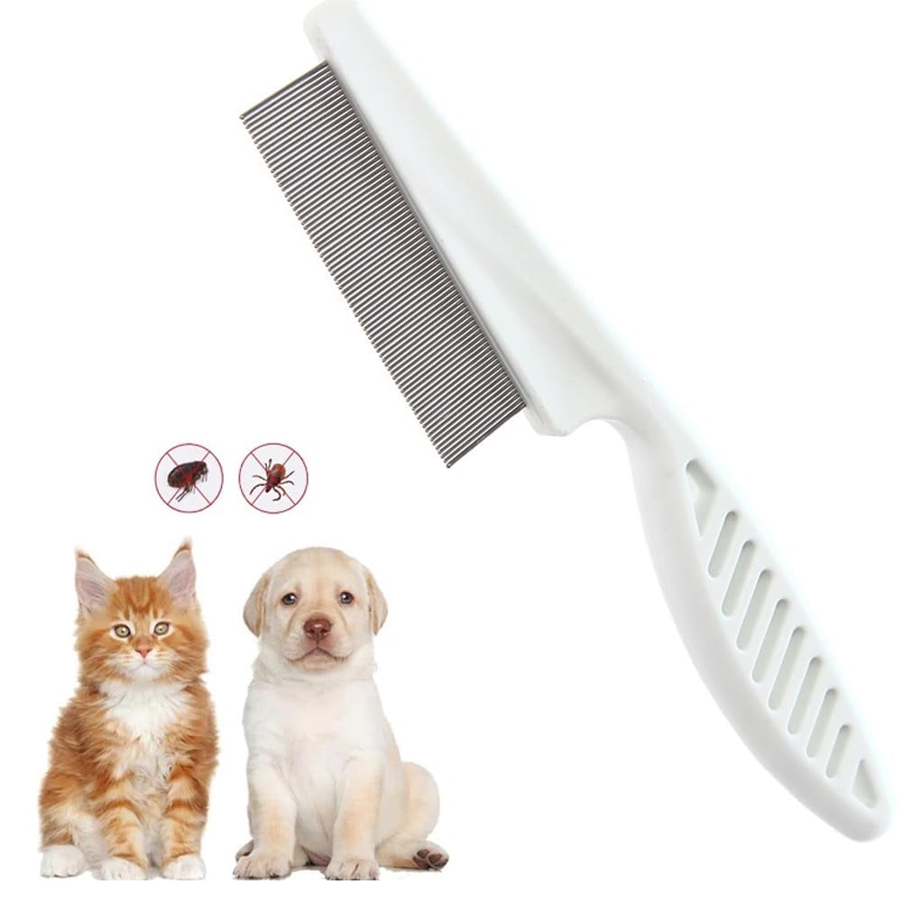 Flea Comb for Dogs and Cats, Pet Lice Comb Fine Tooth Grooming Tool for Removing Tear Stains, Fleas, Dandruff, Lice