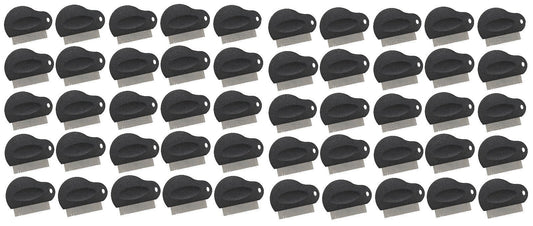 Pet Flea Combs Contoured Grip 3" 29 Tooth Tool Black or Purple Bulk Available (Black - 50 Combs)