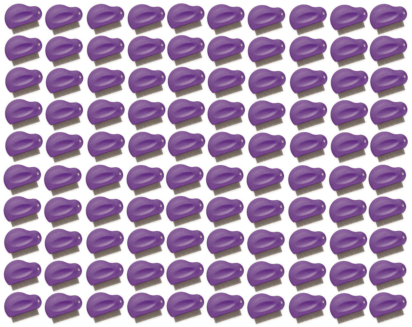 Pet Flea Combs Contoured Grip 3" 29 Tooth Tool Black or Purple Bulk Available (Purple - 100 Combs)