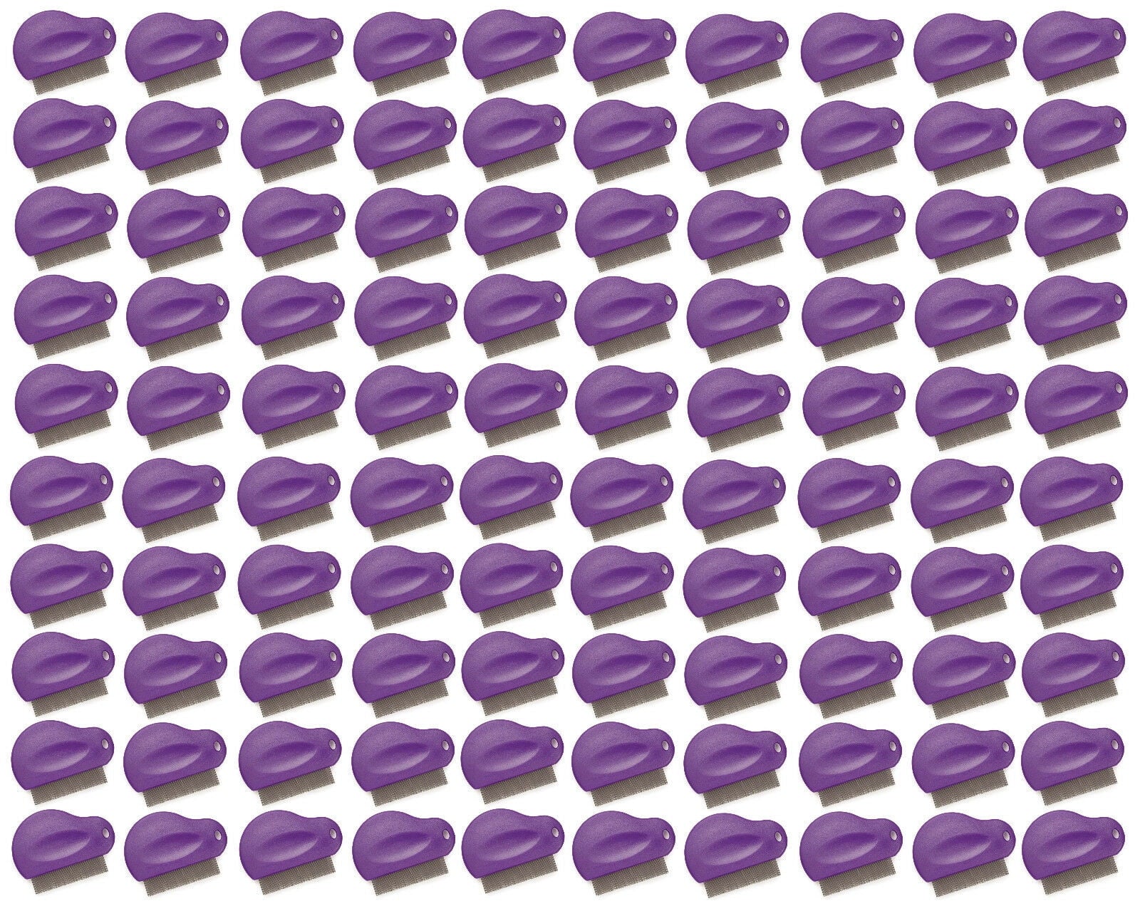 Pet Flea Combs Contoured Grip 3" 29 Tooth Tool Black or Purple Bulk Available (Purple - 100 Combs)