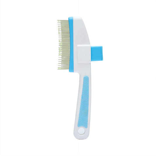 Pet Hair Removal Comb Flea Comb, New Cat Brush with Release Button, Pet Grooming Shedding Brushes for Short and Long Hair Dogs Cats Supplies