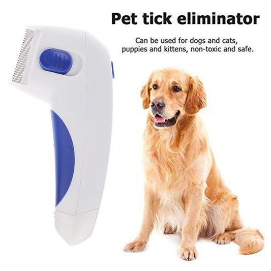 Qaailabf Electric Pet Flea Comb Lice Remover Brush for Dogs Cats, Battery-Operated Flea Killer, Reusable Grooming Tool, Painless Electronic Parasite Remover, Long-Lasting Tick Comb (Batteries Not