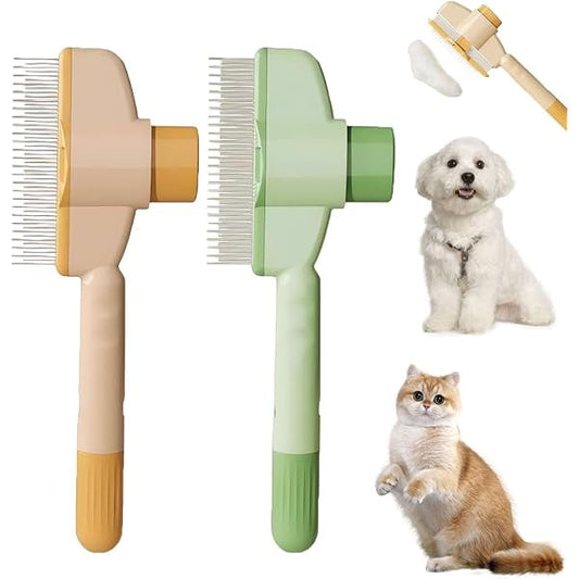 Saluqifa Zenbrush Cat Comb, Zenbrush Cat Brush, Self-Cleaning Pet Flea Comb Grooming Brush, Upgrade Dog and Hair Removal with Release Button (Mix)