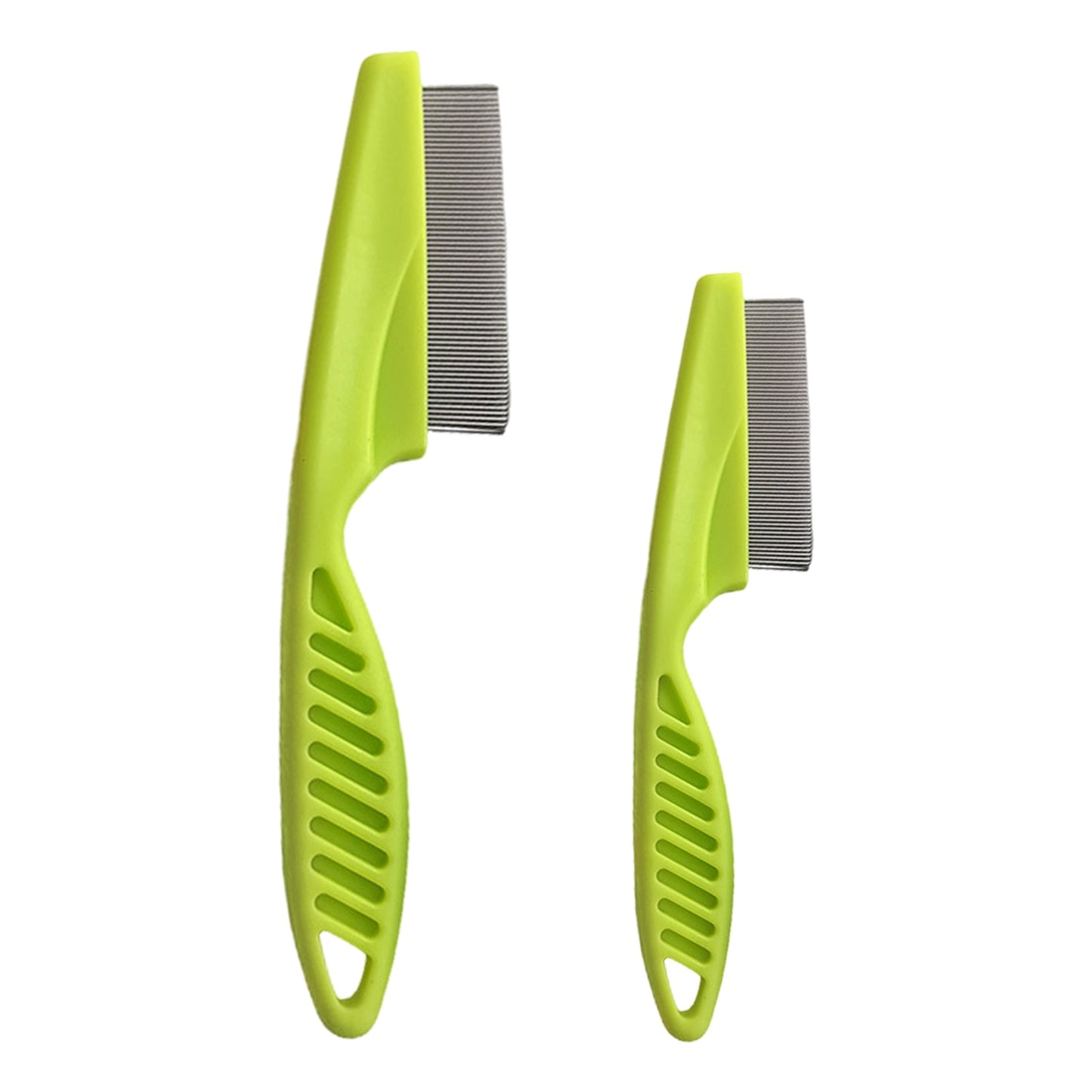 Zksm 2Pcs Pet Grooming Comb Multifunctional – Stainless Steel Flea Comb for Cats, Dogs, Pet Tear Stain Removal Brush for Deshedding