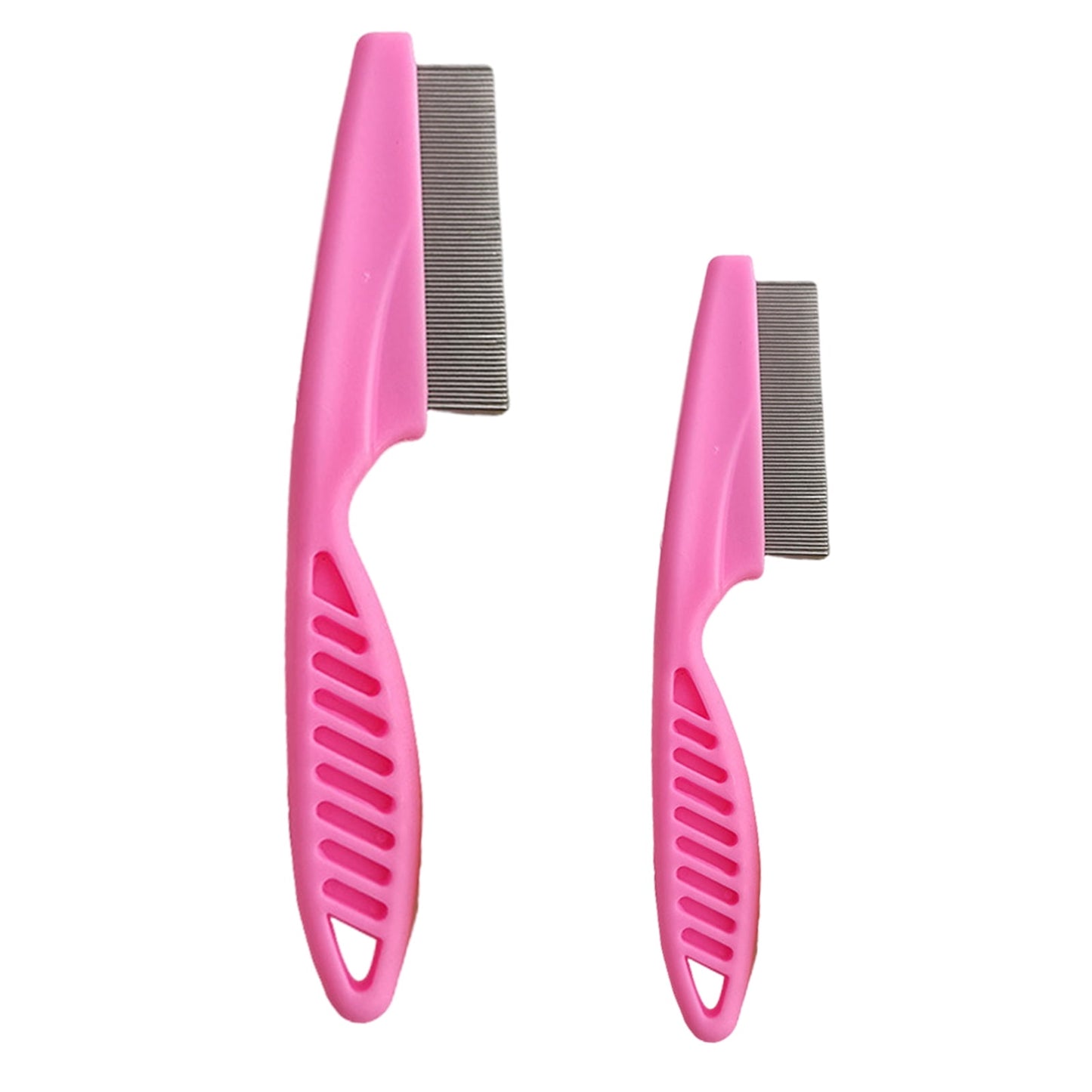 Zksm 2Pcs Pet Grooming Comb Multifunctional – Stainless Steel Flea Comb for Cats, Dogs, Pet Tear Stain Removal Brush for Deshedding