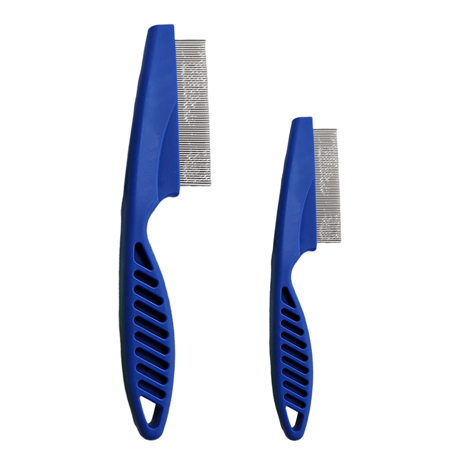 Zksm 2Pcs Pet Grooming Comb Multifunctional – Stainless Steel Flea Comb for Cats, Dogs, Pet Tear Stain Removal Brush for Deshedding