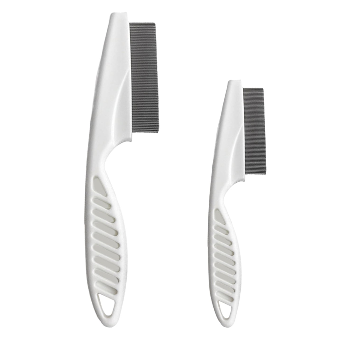 Zksm 2Pcs Pet Grooming Comb Multifunctional – Stainless Steel Flea Comb for Cats, Dogs, Pet Tear Stain Removal Brush for Deshedding