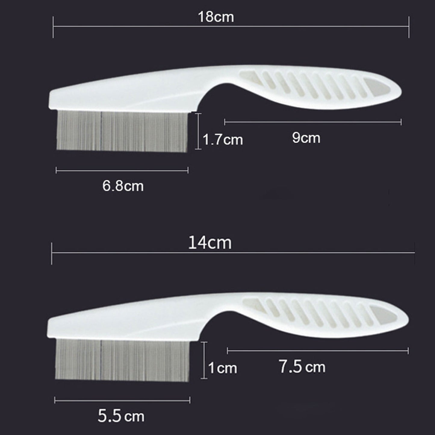 Aruwei 2Pcs Pet Flea Comb Stainless Steel Tear Stain Removal Grooming Brush for Dogs and Puppies