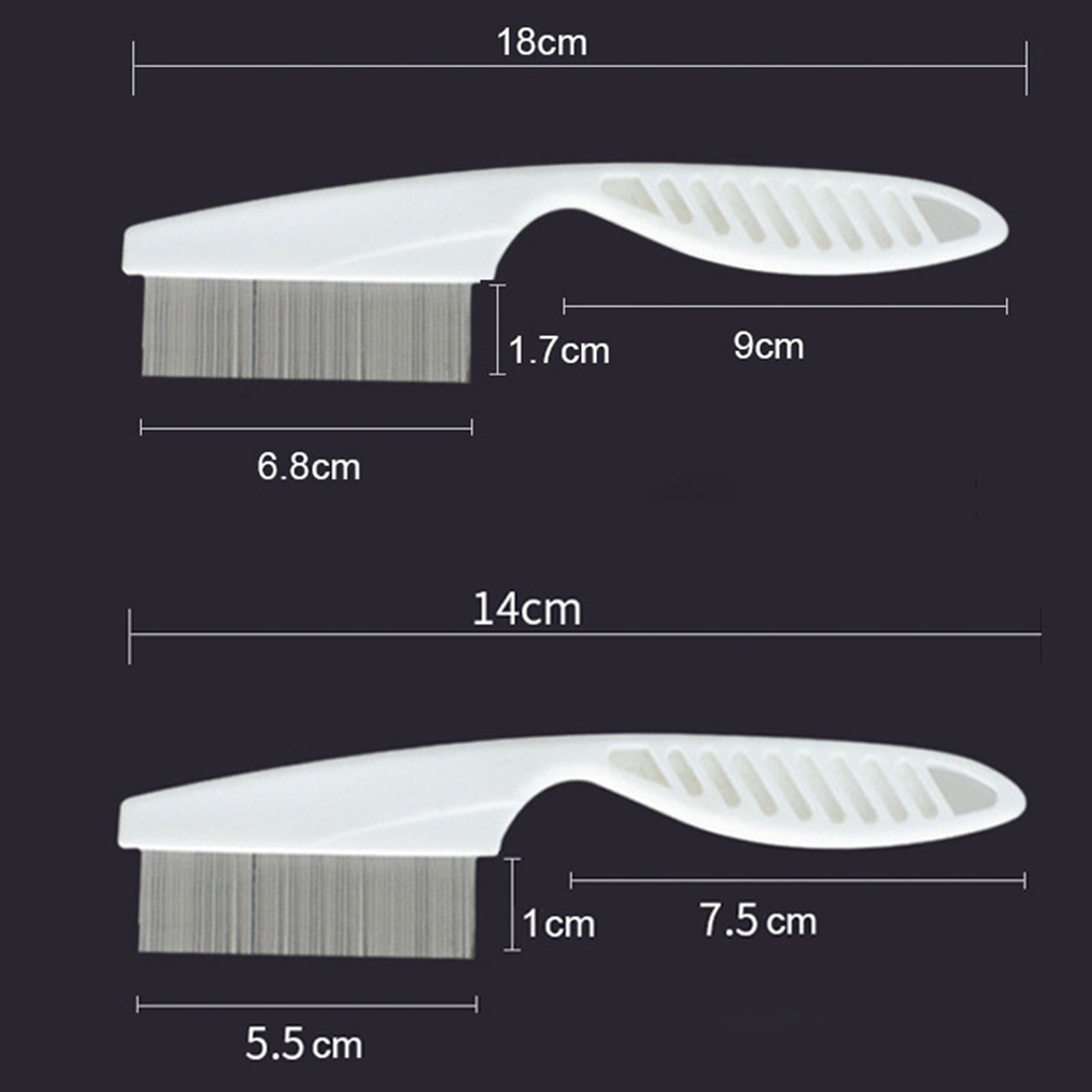 Aruwei 2Pcs Pet Flea Comb Stainless Steel Tear Stain Removal Grooming Brush for Dogs and Puppies