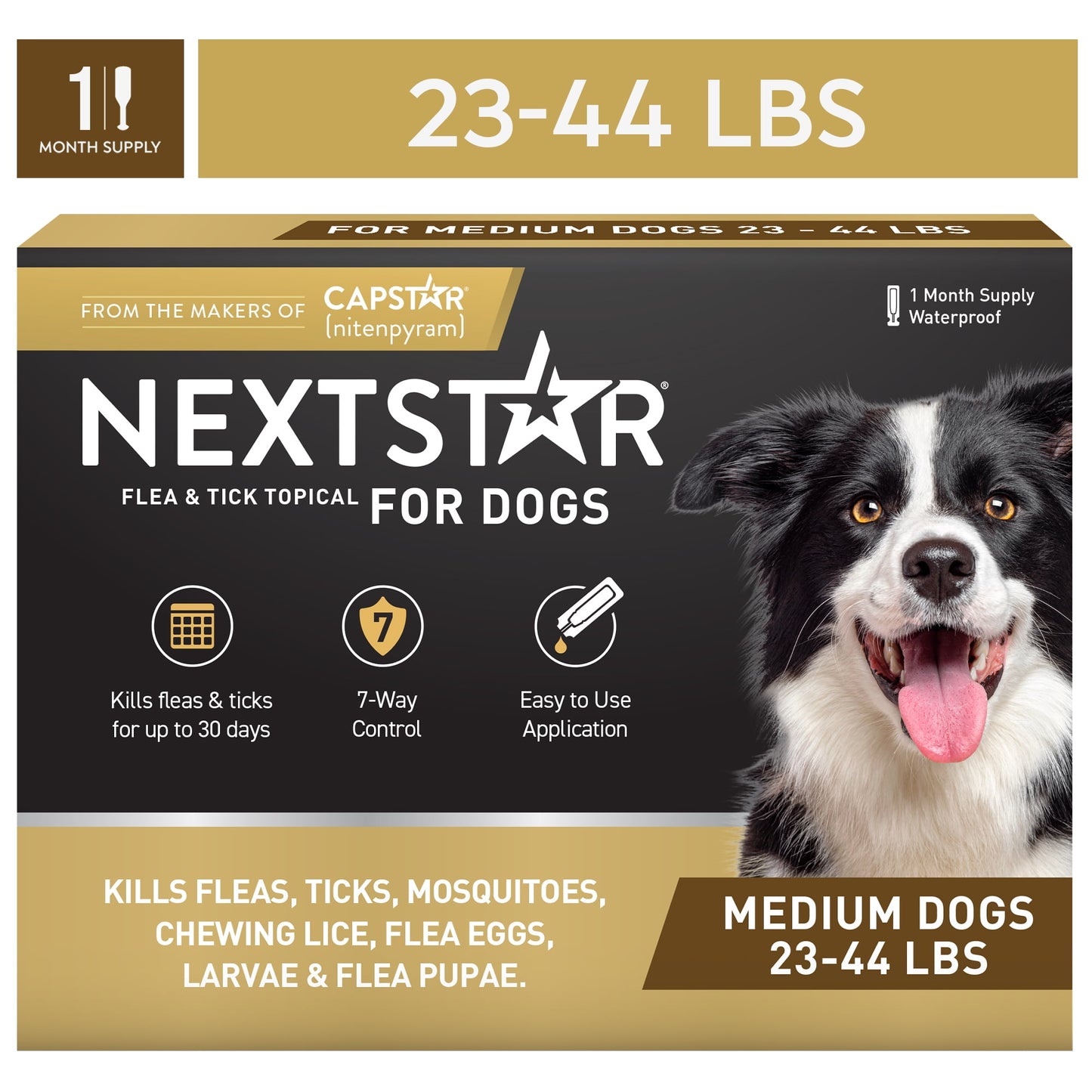 (2 pack) NEXTSTAR Flea & Tick Topical Prevention for Dogs 23-44 lbs, 1-Month Supply