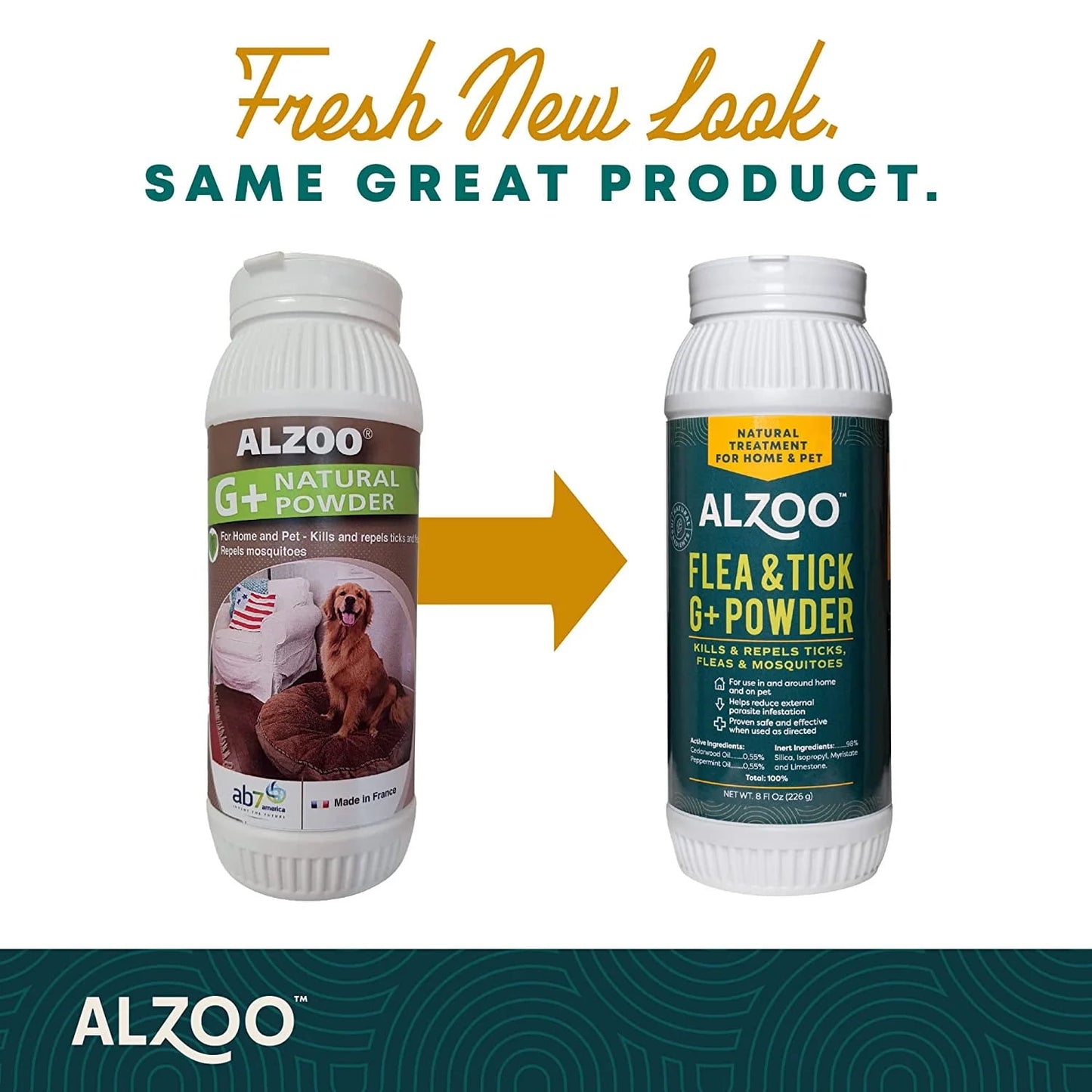 ALZOO Natural Flea & Tick G+ Powder Natural Home Treatment for Pets