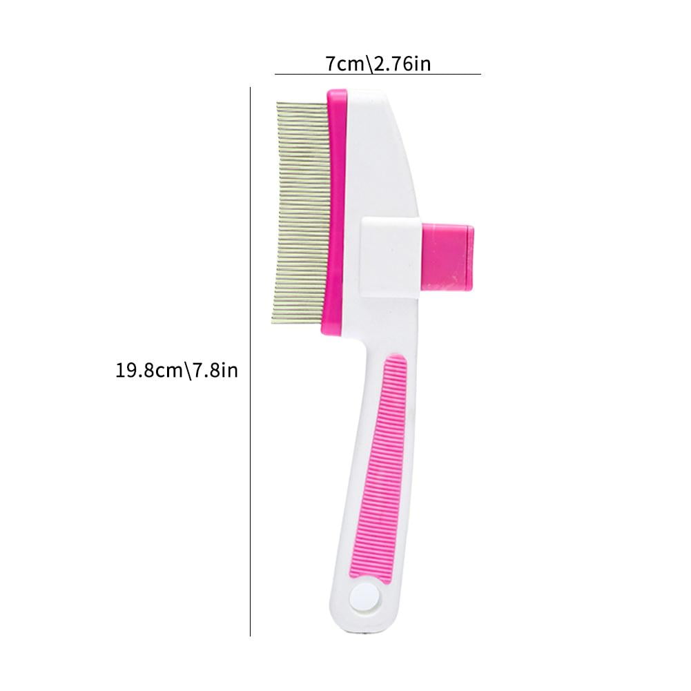 Pet Hair Removal Comb Flea Comb, New Cat Brush with Release Button, Pet Grooming Shedding Brushes for Short and Long Hair Dogs Cats Supplies