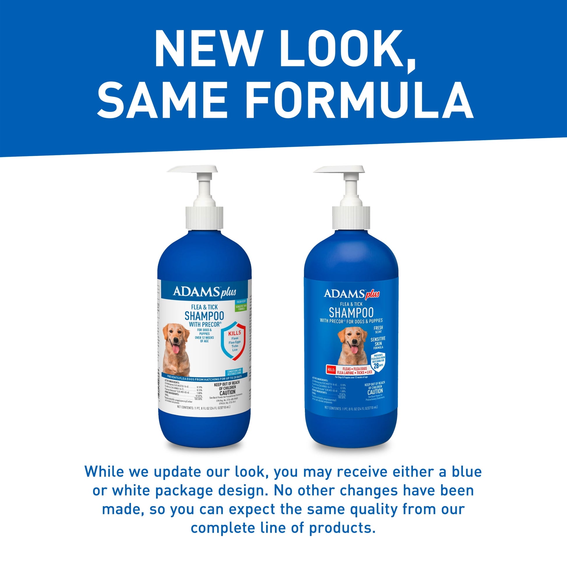 Adams Plus Flea & Tick Shampoo with Precor for Dogs & Puppies over 12 Weeks of Age, 24 oz